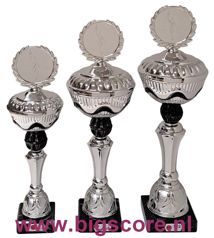 AUB 005 Bekerserie Zwart-Zilver LAATSTE Serie OP=OP!!